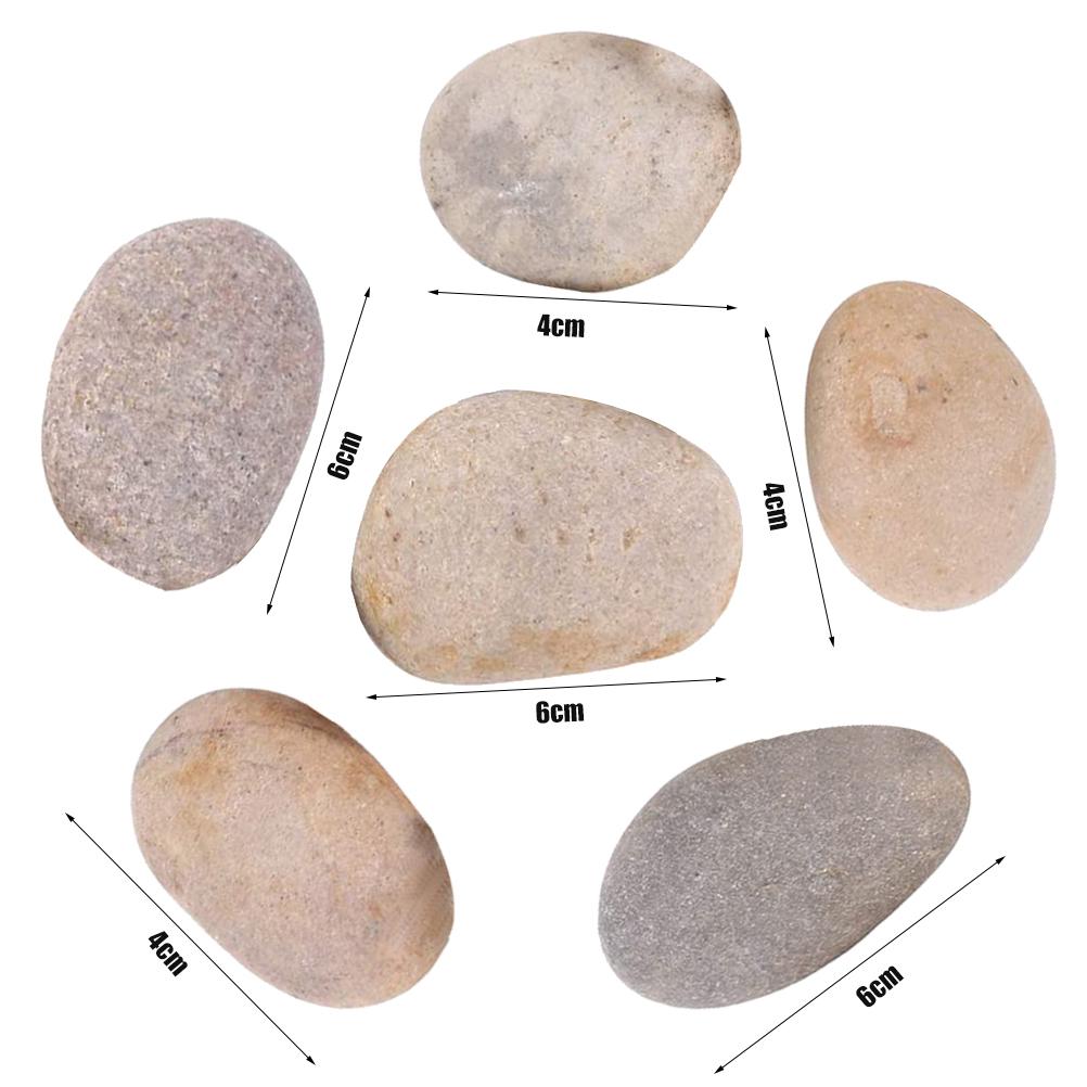 6Pcs Flat Stones Pebbles Drawing Painted Craft Stones Pebbles DIY Painting for Kids Flat Stones Pebbles Decorative gravel