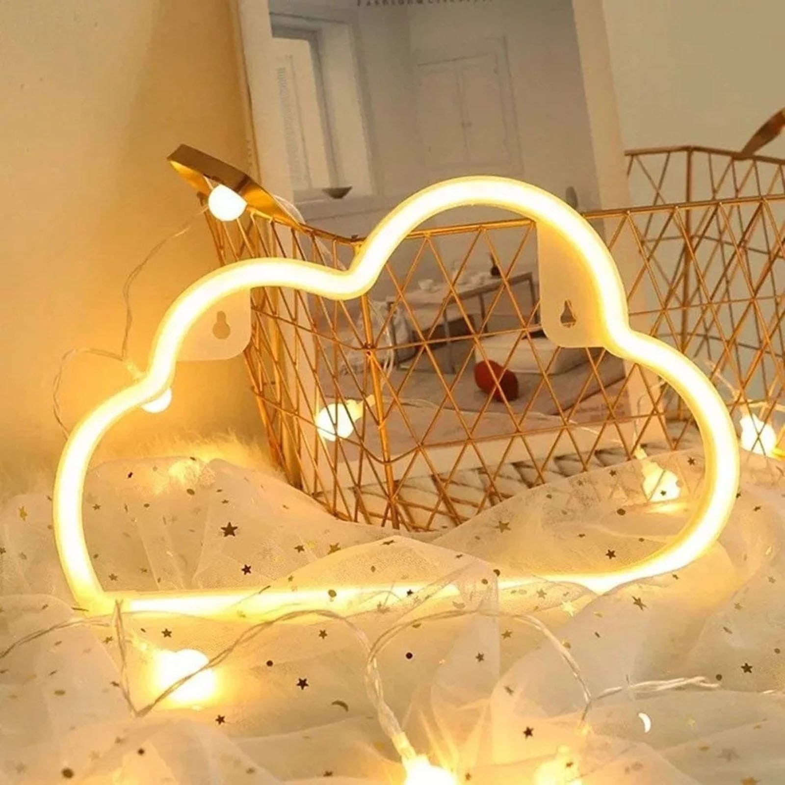 Cute Cartoon Cloud Decorative LED Neon Night Lamp Sign Light Wall Background Kids Bedroom Room Art Decoration