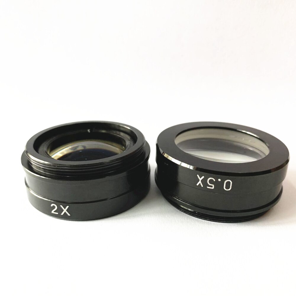 Optical Glass Monocular Industry Microscope 10A Attachment Lens M42 Thread 0.3X 0.5X 2X Microscopio Auxiliary Objective Lens