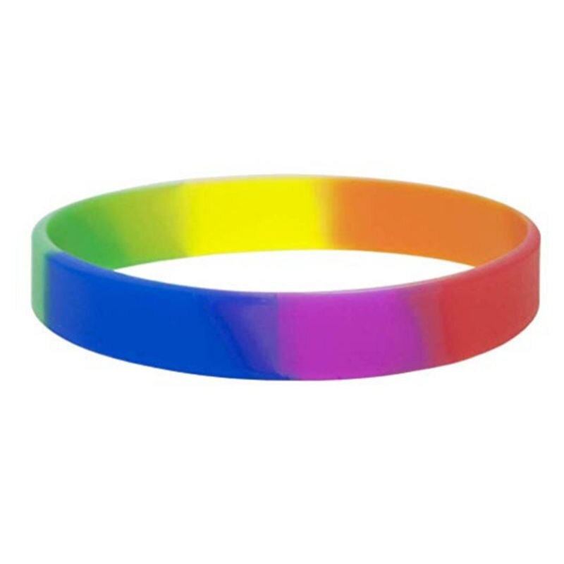 18 soorten Unisex LGBT Rainbow Letters Sport Zes-Kleur Gay Lesbische Trots Siliconen Rubber Polsbandje Armband Party Parade: C