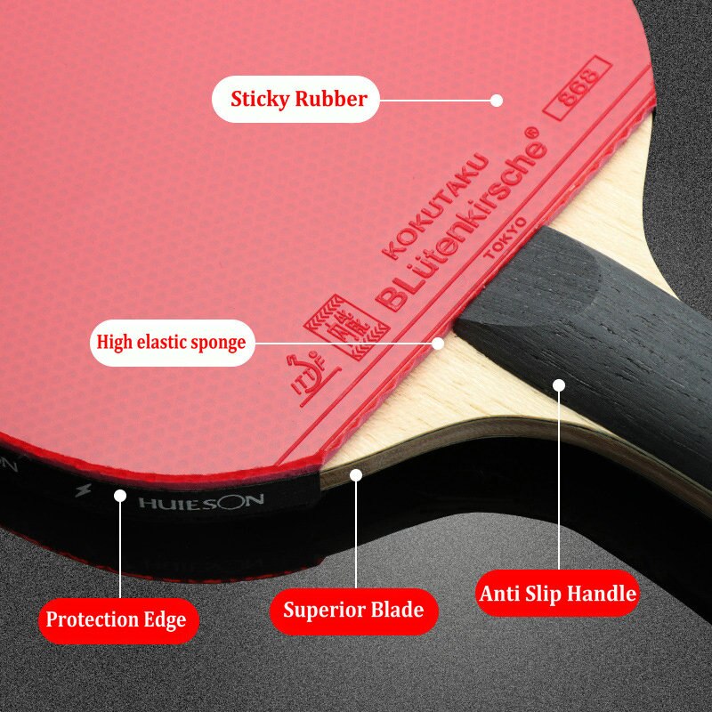 Huieson 6/7/8/9 Stars Table Tennis Rackets Sets For Profession Competition Double Face In Rubber Training Ping Pong Bats Racket