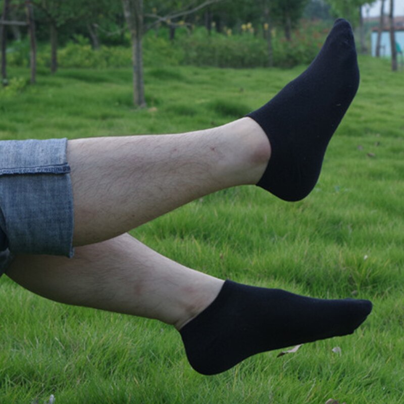 Chaussettes à la cheville pour hommes, décontracté, couleur unie, chaussettes courtes en coton, pantoufles, 6 pièces = 3 paires, printemps été