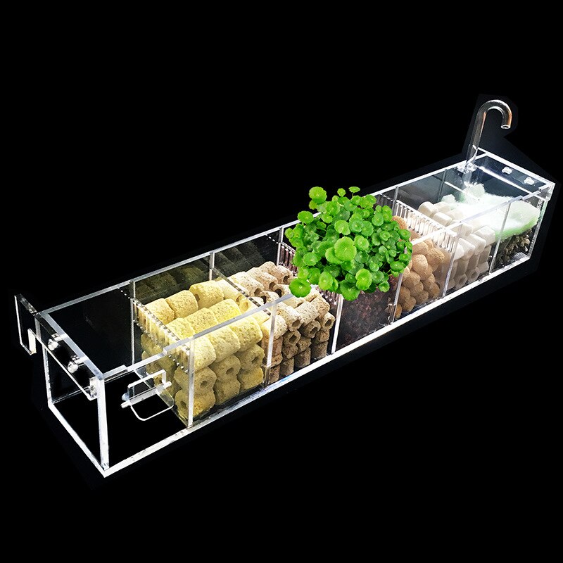 3 in 1 Acrylic Aquarium Filter Box External Hanging Fish Tank Filter Box Water Purifier Increase Oxygen Water Filter