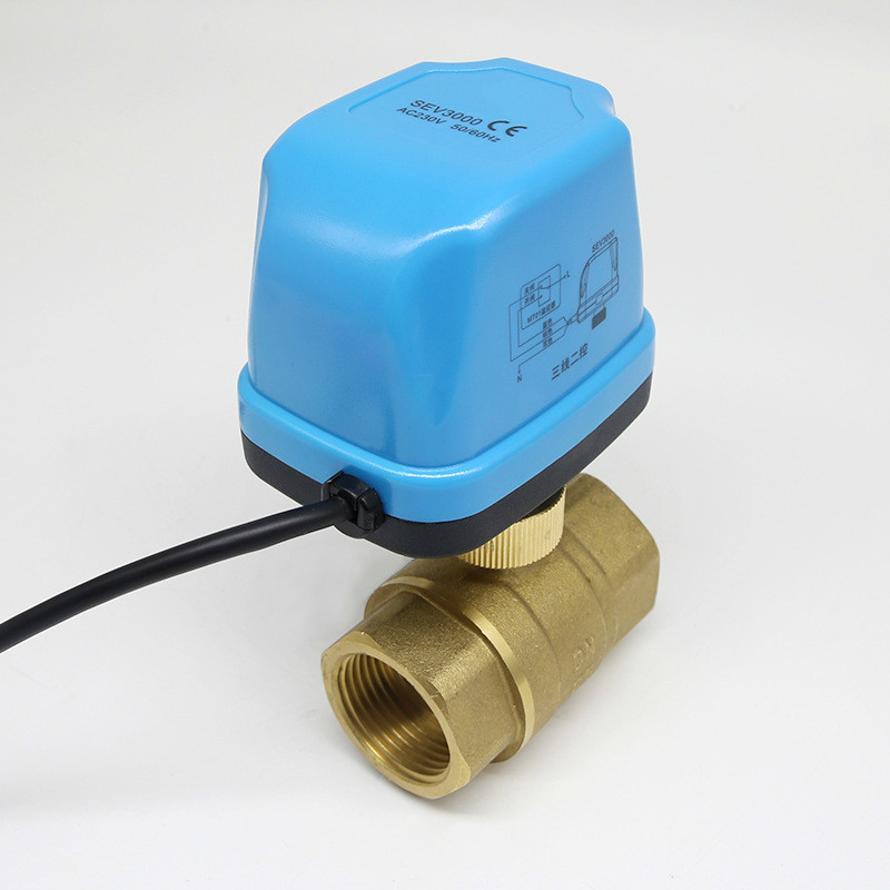 Miniature Electric actuator Two-way motorized Ball 3 way Valve with Three-wire Two-control for Air Conditioning Water Heating