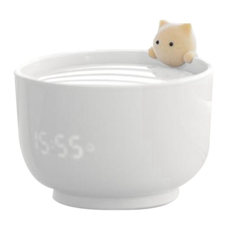 Alarm Light, Three Levels of Light Can Be Adjusted Freely. Cartoon Cat Alarm Clock Light for Girls, Bedroom: White