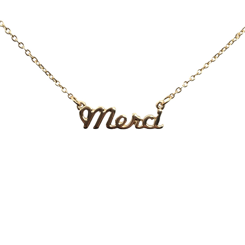 Arrivals Girly Gold Color Baby Honey Merci Angel Amor Babygirl Letter Necklace Old english Gothic Women Delicate Jewelry