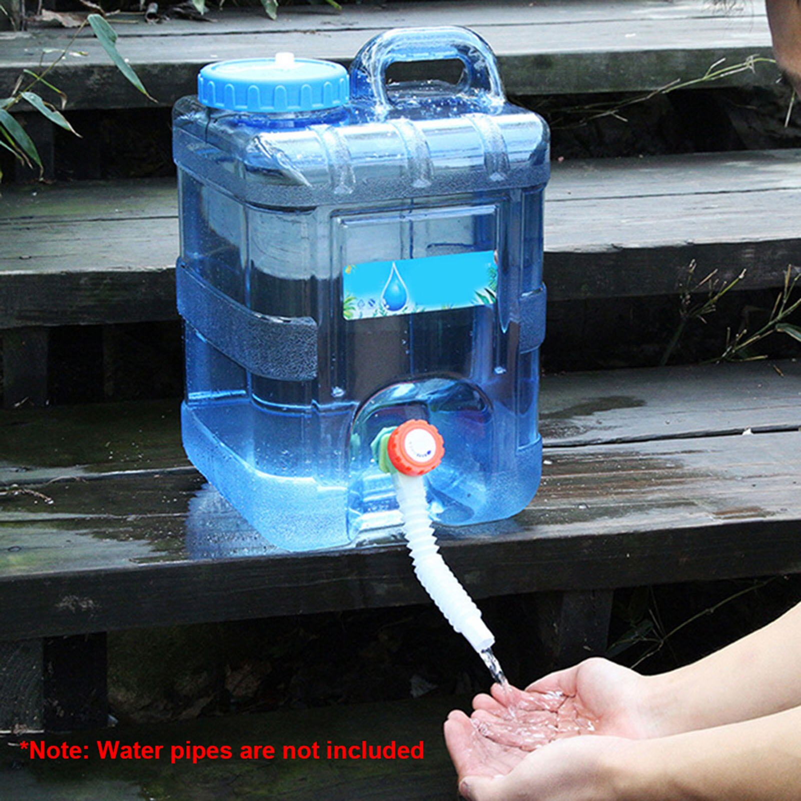 10L Plastic Water Container Dispenser Draagbare Drinkwater Werper Met Cover Met Kraan Voor Camping Wandelen
