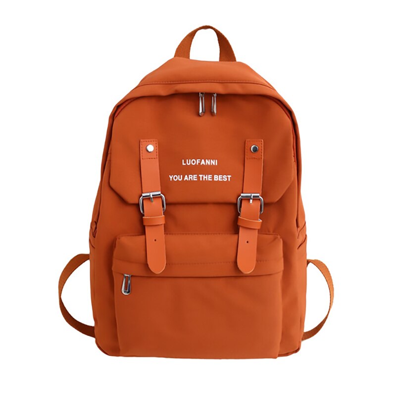 Child School Bags Teenage Trend Female Backpack Waterproof Children Student Schoolbags Nylon Backpack Teen Women: Orange