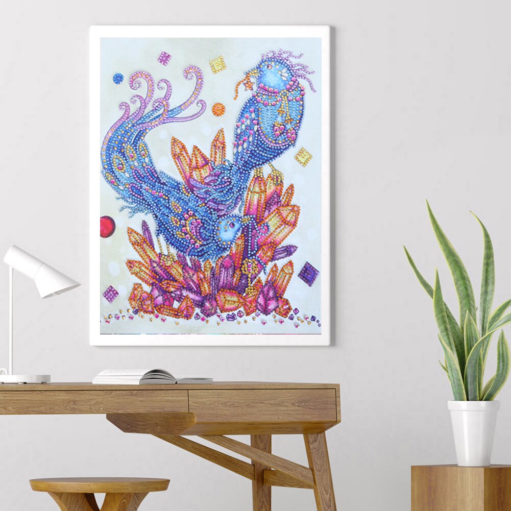 Pauw Vogels Kleur Handgemaakte Diy Diamant Schilderen Creatieve Handgemaakte Woondecoratie 11.8x15.7in