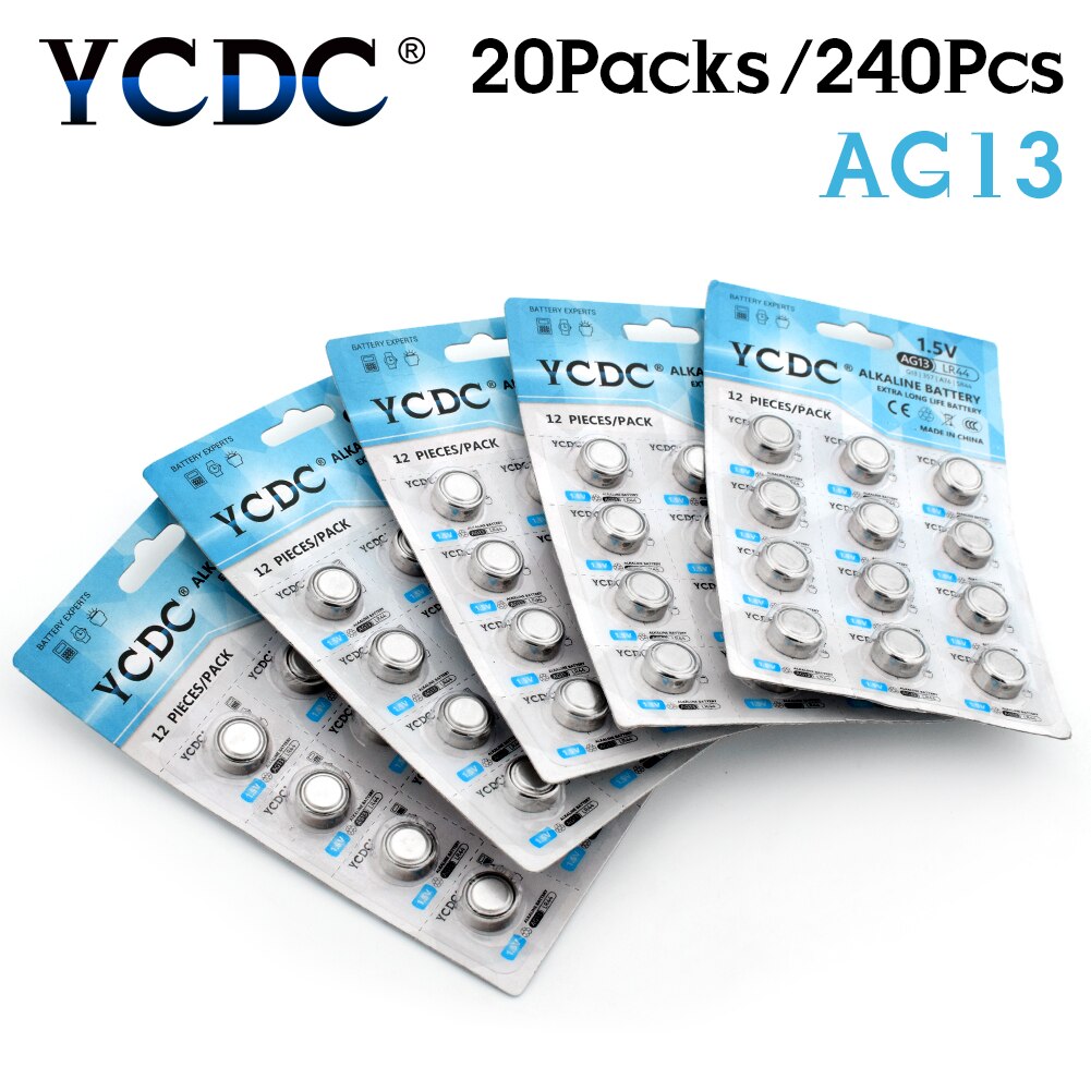 YCDC AG13 Geschmack Batterie LR44 357A S76E 1,5 V AG13 alkalisch Knopfzellen Batterien Für Uhr Elektronische Fernbedienung 12 teile/los: 240Stck