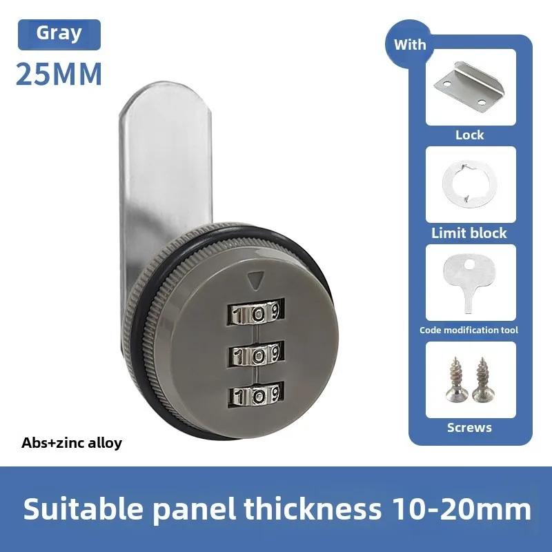 3 Digit Security Password Keyless Drawer Cam Lock Combination Coded Door Cabinet Home Hardware Zinc Alloy Mail Box: Red