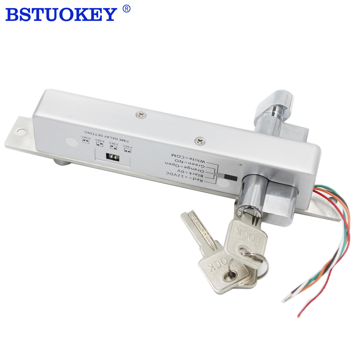 Dc 12V Fail Secure Elektrische Mortise Bolt Lock Met Mort Slotcilinder Sleutel Deurslot Toegangscontrole Sytem Elektrische Bolt Lock