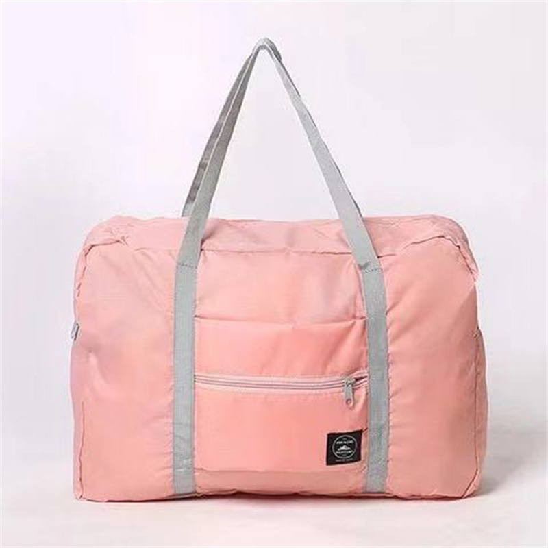Bolsa de viaje plegable, bolsa de almacenamiento de viaje, bolsas de almacenamiento de viaje, equipaje de embarque, bolsos de ropa, Picnic, casa móvil, bolso grande: Rosa