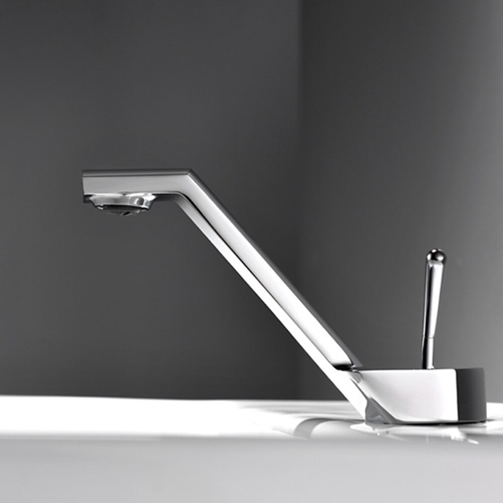 Ulgksd Single Hole Faucet and Cold Mixer Tap Bathroom Single Handle Washing Face Gray Brass Basin Faucet