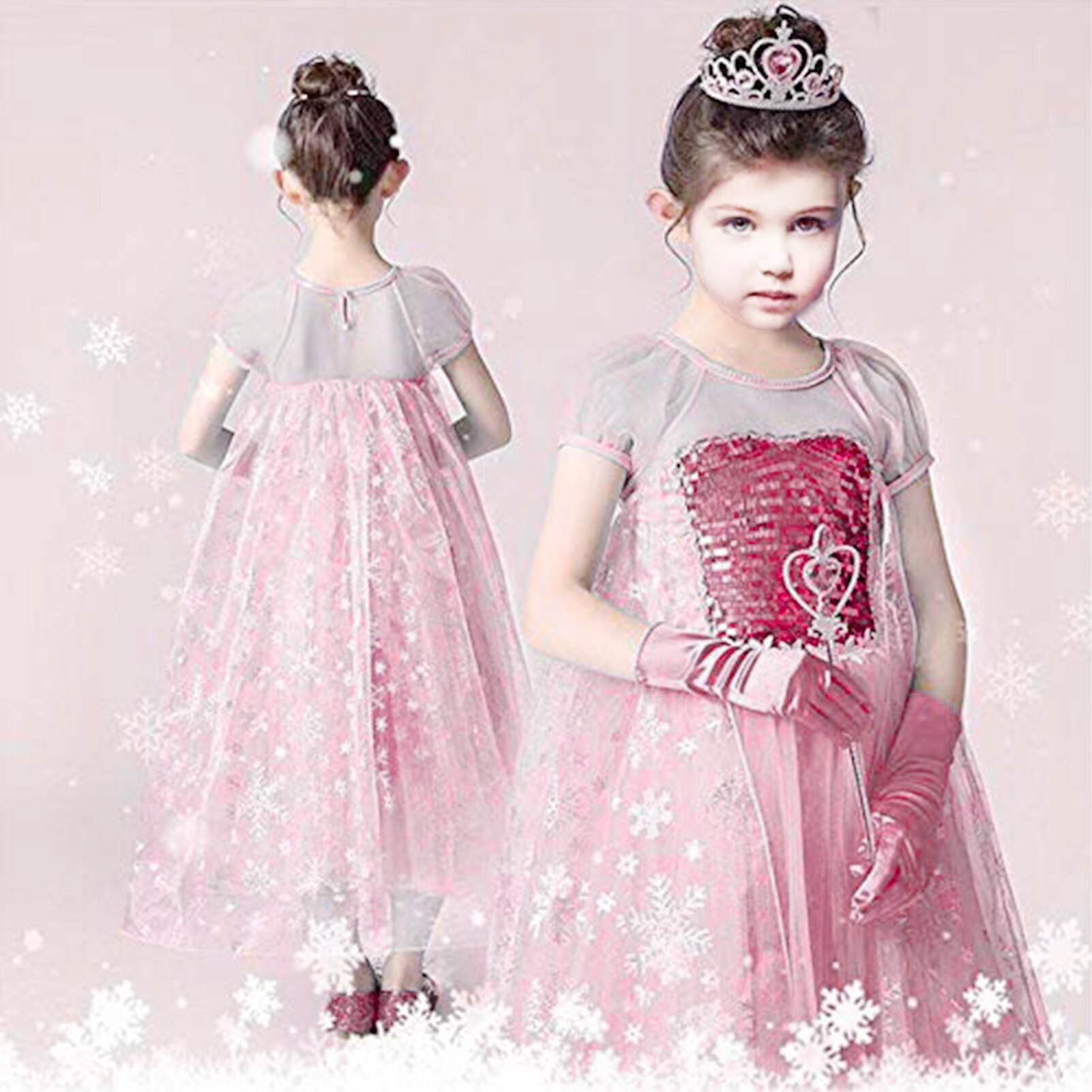 Prinses Dress Up Accessoriesprincess Dress Up Party Accessoires Prinses Kroon Handschoenen Wand Ketting Oorbellen Pretend Play Real