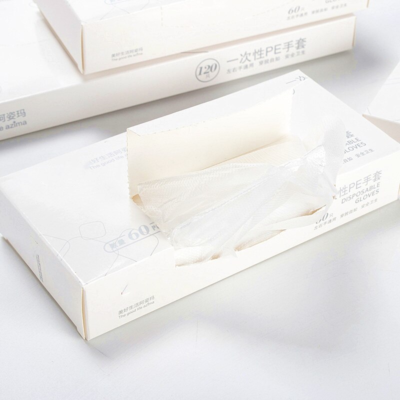 60/120PCS Box Disposable Gloves Transparent Thin Vinyl Gloves Eco-friendly Kitchen Baking Gloves Household Garden Cleaning Glove