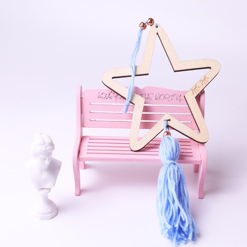 eins nordisch Holz quaste Sterne Dekor Banner Baby Zimmer Dekoration Bettwäsche Stoßstangen freundlicher Party Fahnen freundlicher Mädchen Zimmer Dekor: Blau