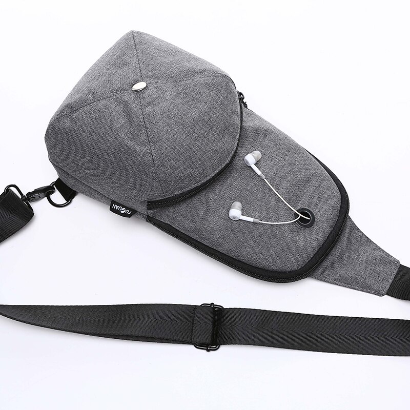 Manliga bröstväskor stöldskydd rese-crossbody-väskor för män messenger axelväska kausal vattentät oxford