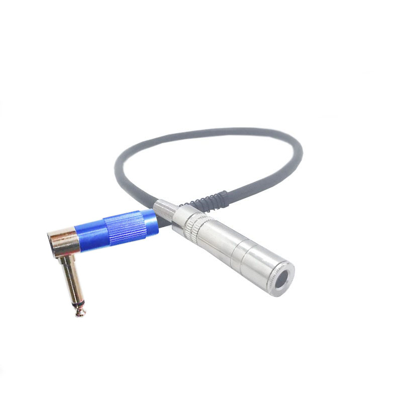 Mono Channel Right Angle 6.35mm Male to 6.35mm Female Jack Plug 20CM Extension Audio Cable Adapter for speakers microphone Mixer: Blue / 3 Meter