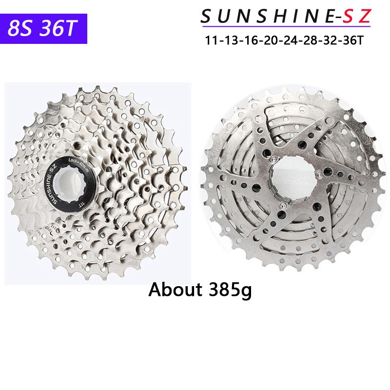Sunshine mtb cykel frihjul 8s 11- 32 36 40 42t mtb mountainbike svinghjul 8 hastighed kassettehjul til shimano sram: 8 hastighed 11-36t