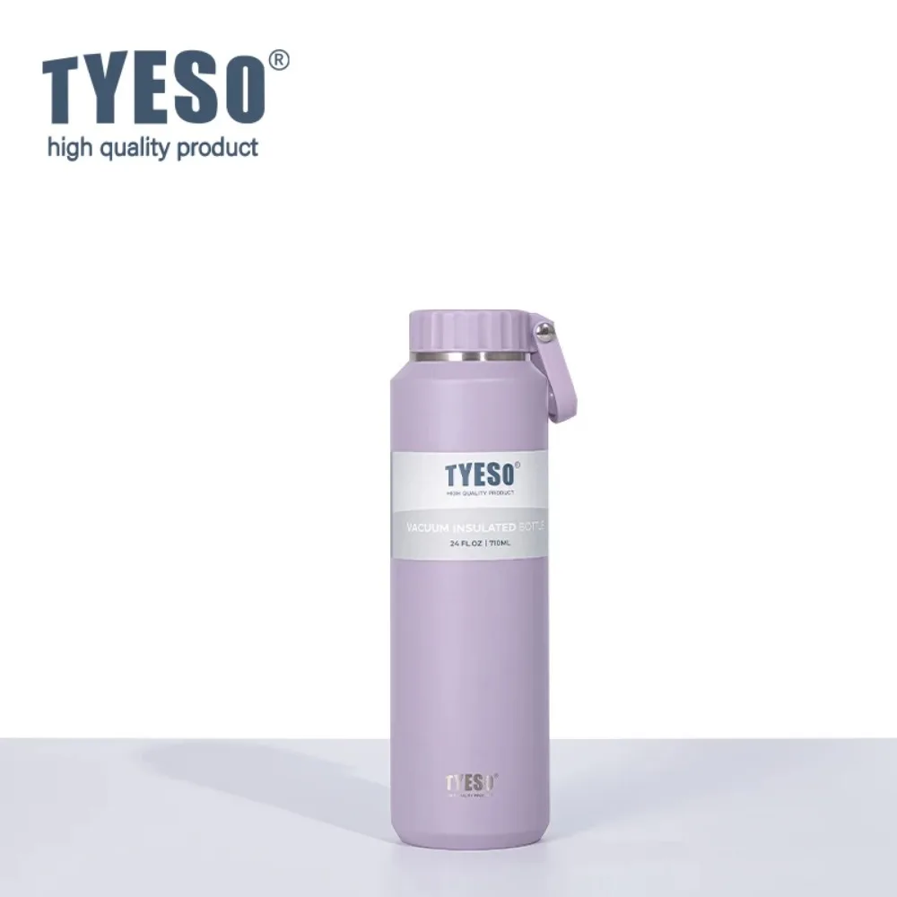 Tyeso 500ml 710ml bärbara isolerade vattenflaskor med stor kapacitet, sportvattenflaskor som håller kyla och värme, termosmugg: Blå / 701-800ml