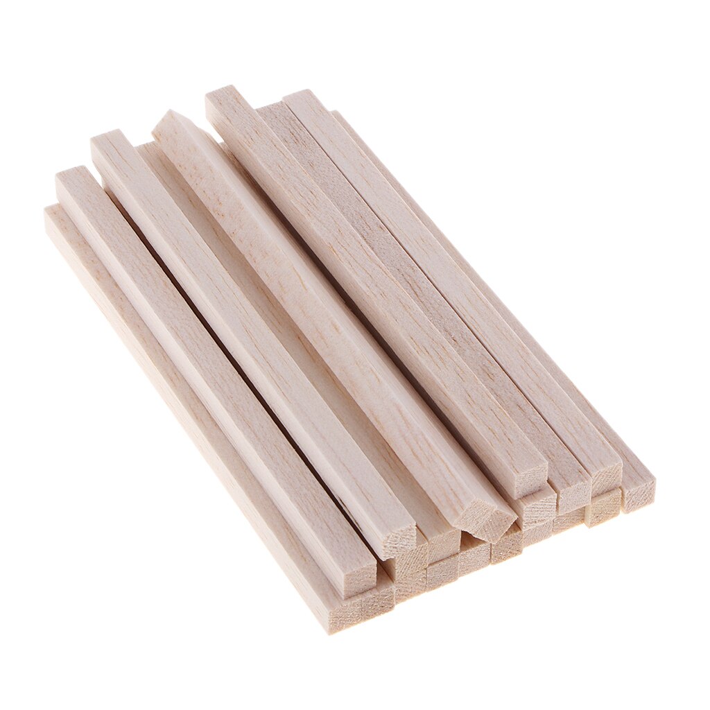 Bâton de Balsa carré inachevé, bloc de tige en bois pour enfants, fabrication d&#39;ornements artisanaux DIY 50/80/100/130/150mm: 20 Pieces 150mm 