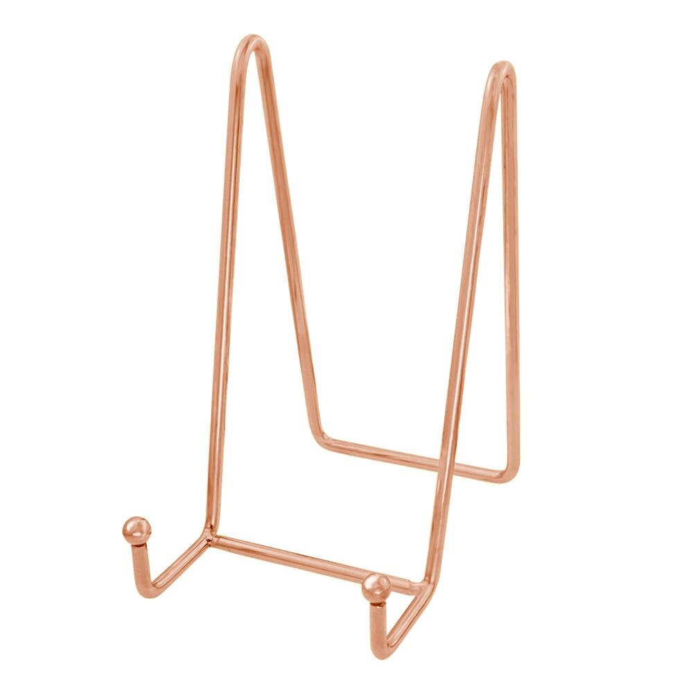 Decorative plate stand Holder Picture Frame stand Easel Display stand coook book: Rose gold-6inch