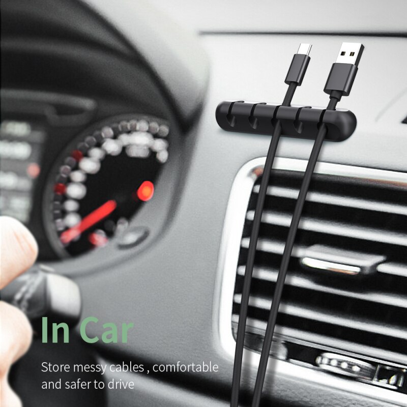 Essager Cable Clip Desk Tidy wire cable organizer Phone Wire USB Charger cable Holder Lead Fixings protector mobile phone cables