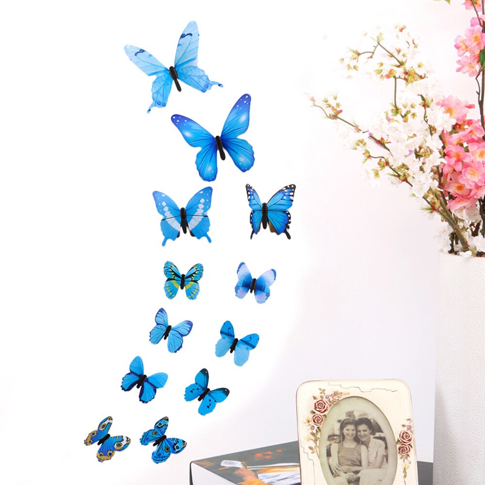 12 Pairs 3D DIY Wall Sticker Stickers Butterfly Home Decor Room Decorations Wall Stickers Poster Wallpaper