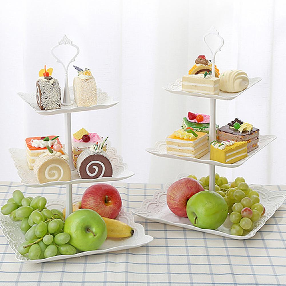 2/3 våningar frukt tårtfat hållare stå hem festival födelsedagsfest afternoon tea porslin dessert förvaringsställ för grönsaker