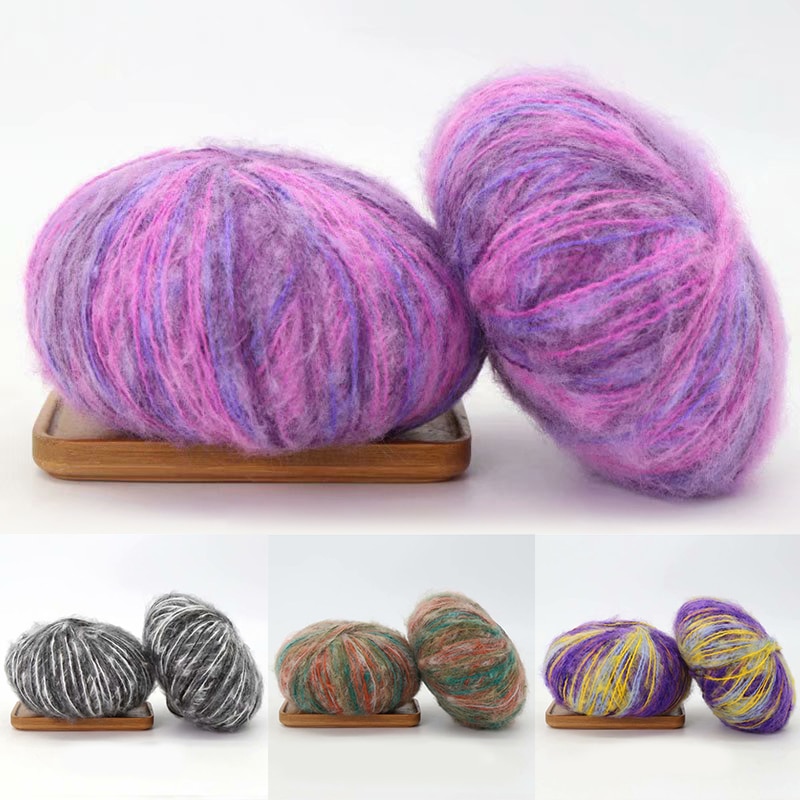 25g 14 couleurs fil de laine coloré pour tricoter Segment teint 1 brin à la main fils au Crochet pour tricoté chapeau écharpe pull