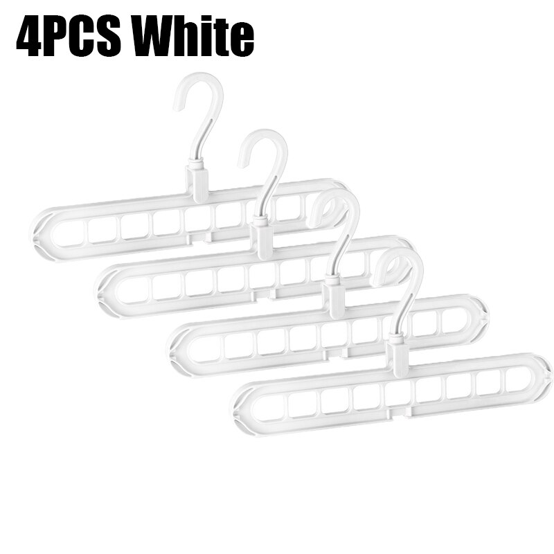 4 Magic Multi-port Support Hangers for Clothes Drying Racks Multifunction Plastic Clothes Rack Drying Hanger Storage Hangers: white 4pcs
