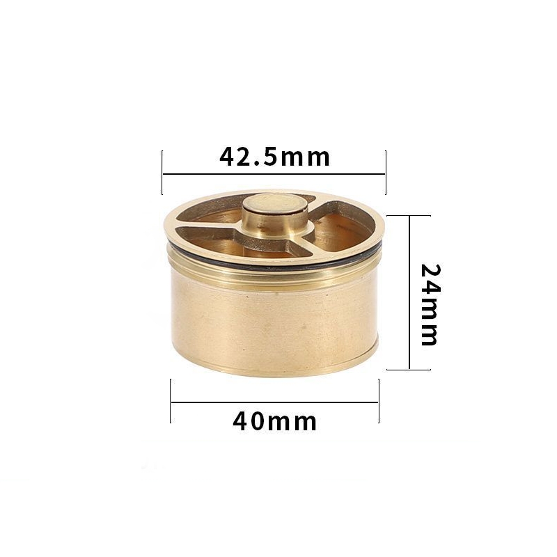 Tapón de drenaje de suelo totalmente de cobre, tapón para drenaje de ducha, a prueba de insectos, antiolor, desodorización, inodoro, cocina, baño, alcantarillado: Rojo