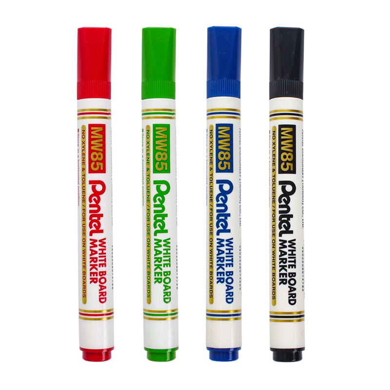 4Pcs Pentel MW85 Waterbasis Whiteboard Pen, Te Schrijven En Eenvoudig Te Wissen Tekentafel Schoolbord Grote Capaciteit Leraar: mix