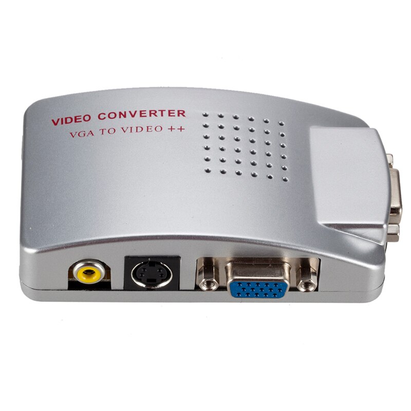 Adaptador de vídeo compuesto VGA a TV para ordenador portátil, convertidor de señal NTSC/PAL para PC, AV, RCA, con soporte de caja s-rgb de vídeo