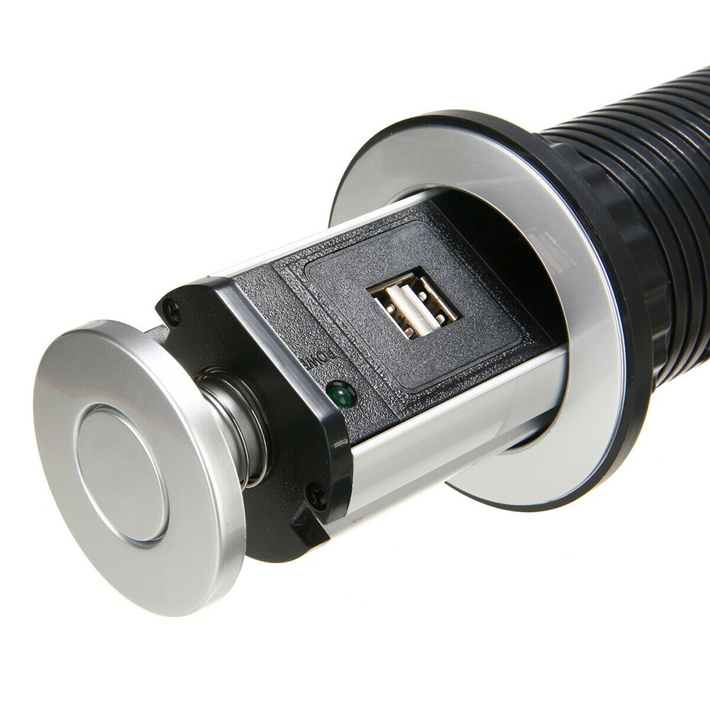 Table Plug 3 EU Plug Socket 2 USB Ports Charging Port Desktop Plugs Hidden Kitchen Table Worktop EU Plug