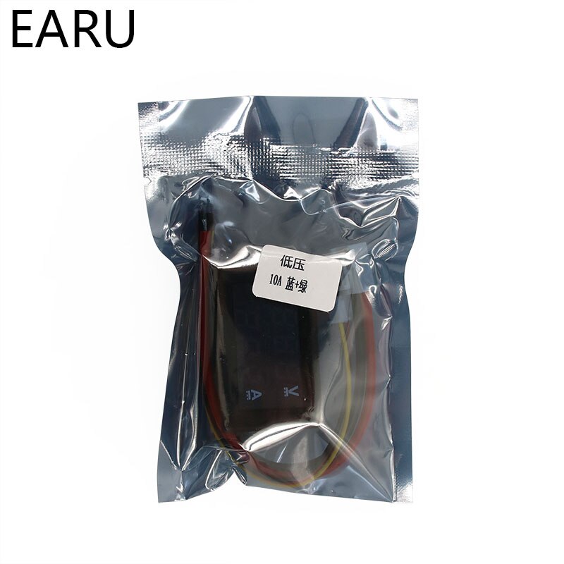 1pc diy  dc100v 10a voltmeter amperemeter blå rød dobbelt amp volt spænding strømmåler tester panel digital led display til bil