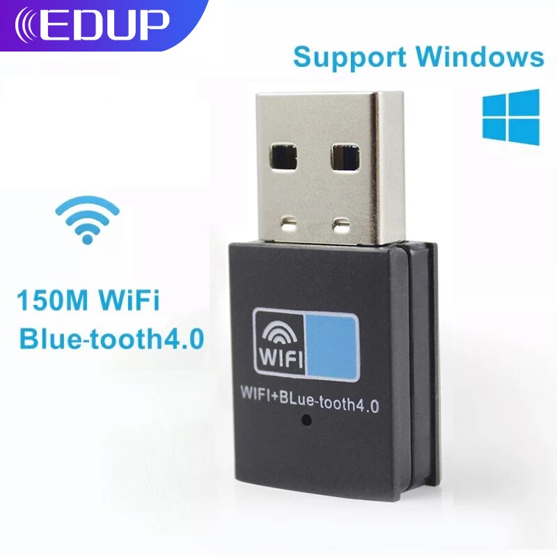 Edup 150Mbps Usb Wifi Adapter Blue-Tooth 4.0 802.11n Draadloze Usb Dongle Netwerkkaart Ontvanger Voor Desktop Laptop windows Linux