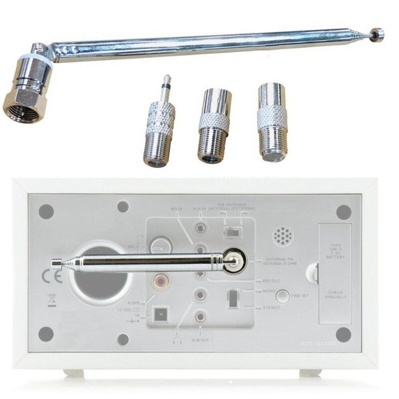 Adaptateur pour antenne Radio FM, 3.5Mm, vis télescopique de remplacement, connecteur mâle de Type F pour récepteur stéréo AV