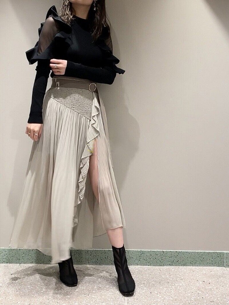 spring Japanese women's irregular plaid slit skirt