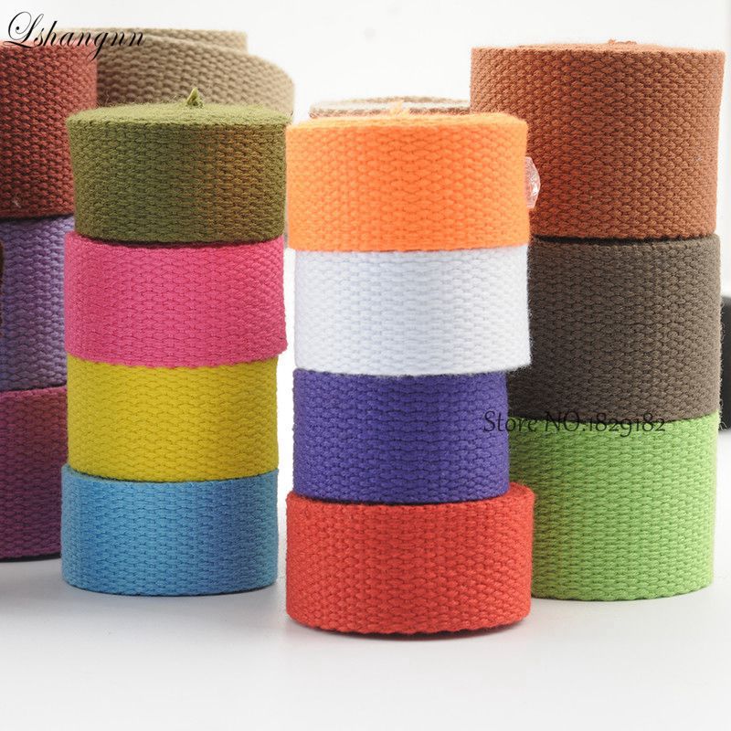Lshangnn 25mm (1 &quot;) leinwand Rucksack Gürtel Polyester Baumwolle Gurtband Band Tasche Gurtband Kleidung Handwerk Zubehör 40 Farben