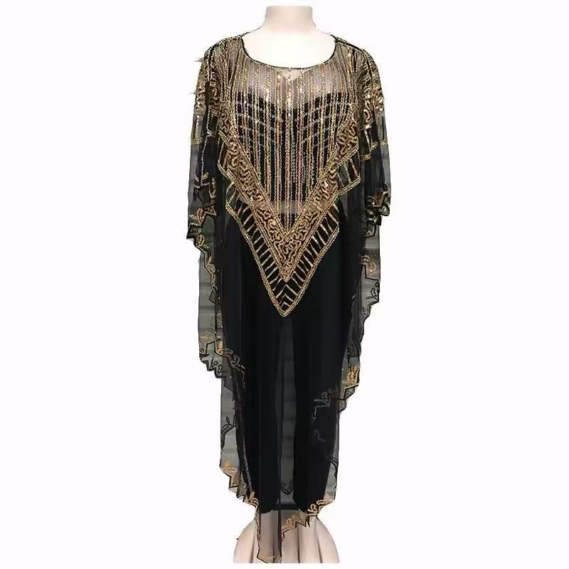 Vestido de cardigã de lantejoulas em gaze feminina, roupas de festa, entrega gratuita, vermelho, verde, azul, preto, moda, novo: Verde exército
