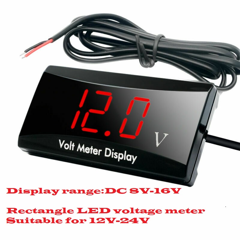 Universele Dc 12 V-24 V Rode Auto Digitale Voltmeter Gauge Led Display Voltage Volt Meter Voor Auto Motor