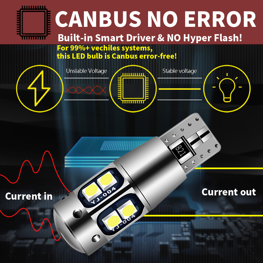 2 uds Canbus T10 W5W 5W5 WY5W LED 3030 10-SMD bombilla de luz de estacionamiento de posición lateral para VW T4 T5 Golf Tiguan Jetta City Touran Passat