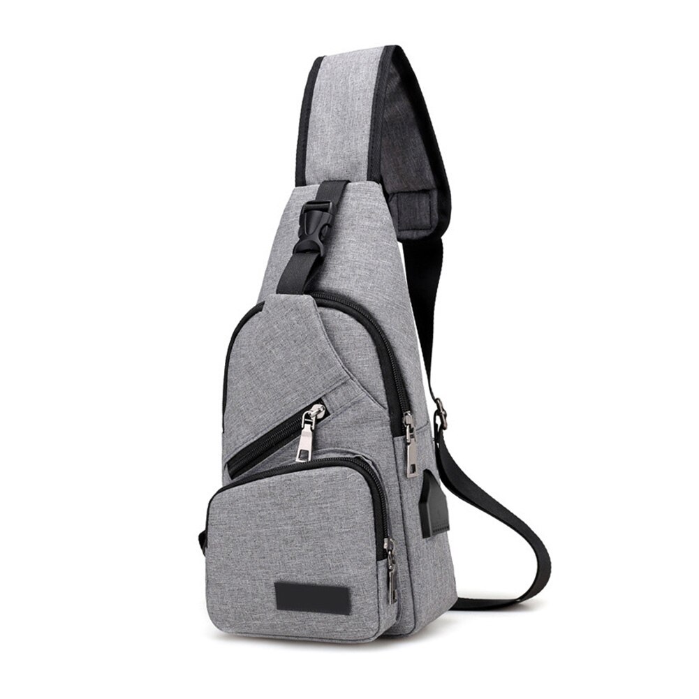 Men Shoulder Bag USB Charge Anti Theft Security Waterproof Travel Man Crossbody Messenger Casual Bag SUB: Gray