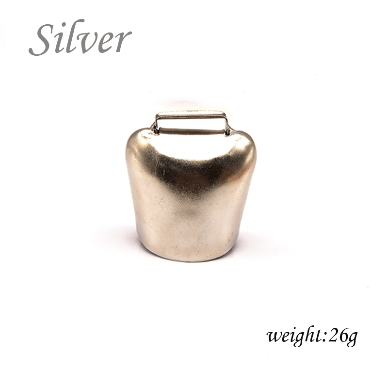 Cloches en métal pour bétail, 1 pièce, pour vache, cheval, mouton, prévention de la perte, fort, croustillant, étalé plus loin: Silver small