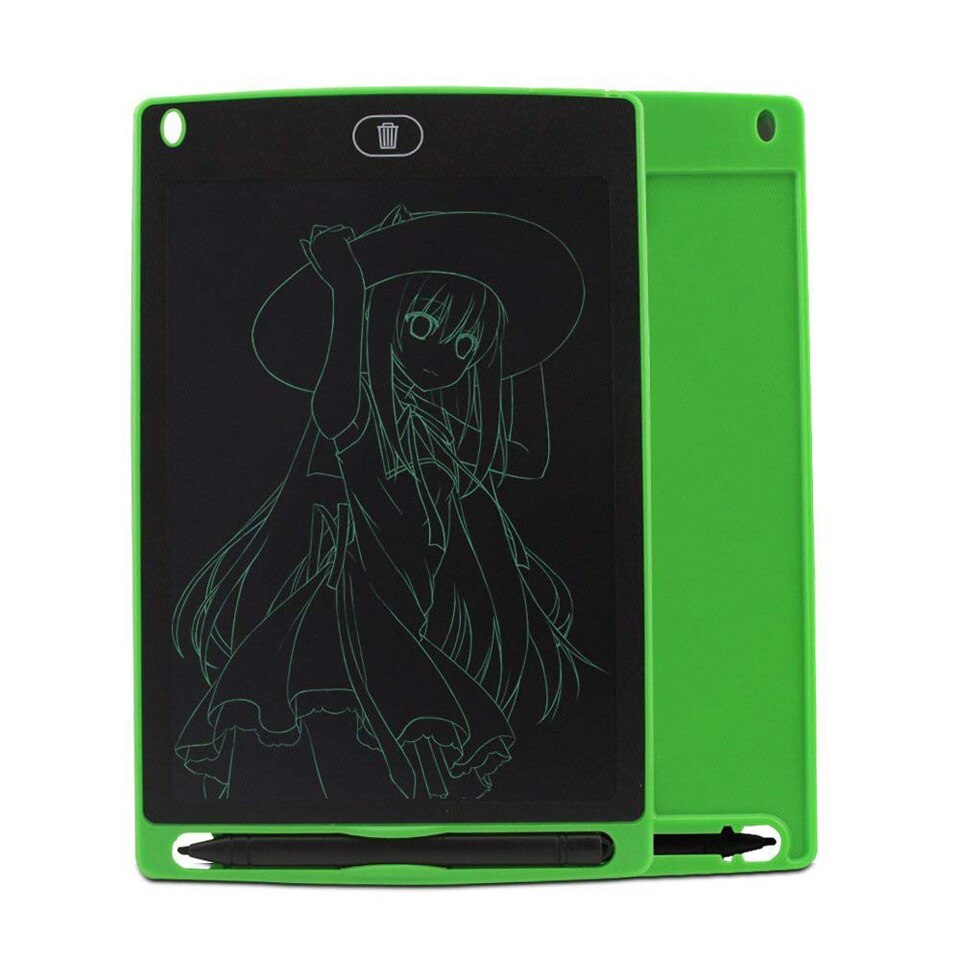 Tableta de escritura LCD de 8,5 pulgadas, Tablet Digital de dibujo, almohadillas de escritura a mano, tableta tipo pizarra electrónica portátil, tablero ultrafino, para niños: Green