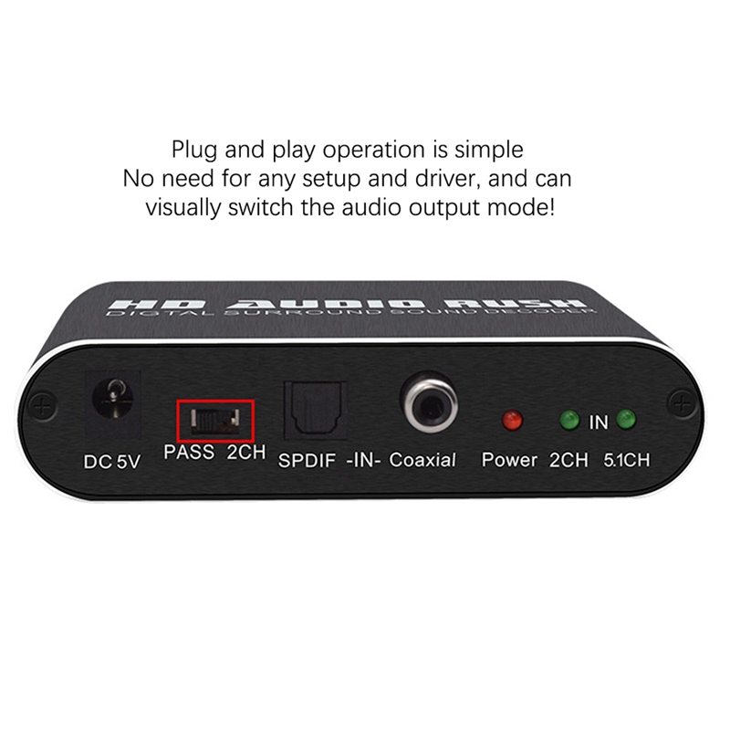 FULL-AC-3DTS Decoder 5.1-Channel For DOLBY Decoding Of The Spdif Input Of The 5.1-Channel Digital Audio Converter