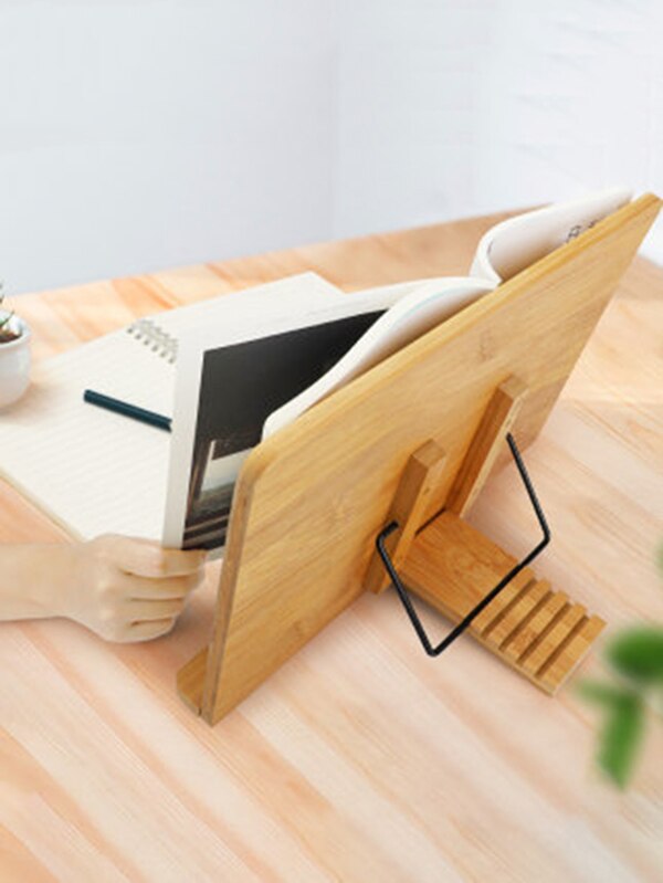 Tablette de lecture réglable, support de livre de cuisine, maison, salle d&#39;étude, pliable, Pages, serre-livres de cuisine fixe, étagère en bois