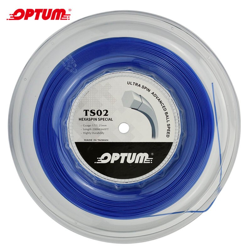 Optum hexraspin especial 1.25mm hexagonal tennis string top-spin poliéster raquete corda torção durável gym string 200 m/carretel: BLUE